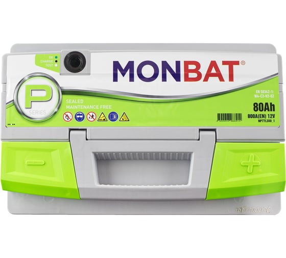 Автомобильная аккумуляторная батарея MONBAT PREMIUM 80 Ач 800 А обратная MP8080L30