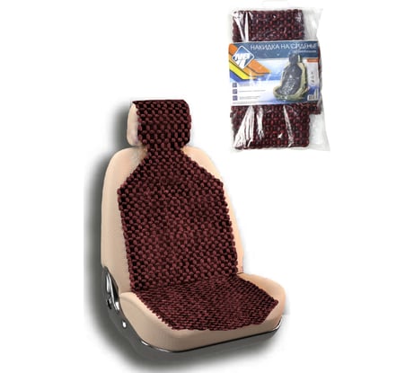 Накидка на сиденье Nova Bright массажная с подголовником (деревянная, покрытая темным лаком) (128x45см) 47699