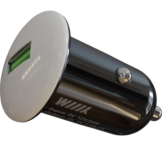 Зарядное устройство Wiiix один USB-порт/QC3.0/, черный/белый, в автомобиль UCC-1-11-BW 1