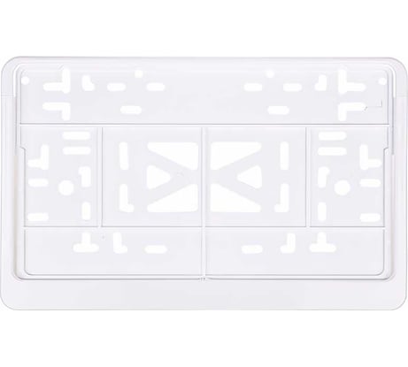 Рамка для номера SKYWAY пластмасса, 290х170 мм, ГОСТ, с защелкой, белая, без надписи, 1 шт. S04102009