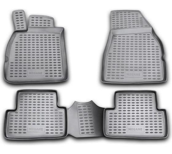 Коврики в салон ELEMENT для RENAULT Megane II 2002-2009 г.в., 4 шт., полиуретан, серые NLC.41.07.211 1