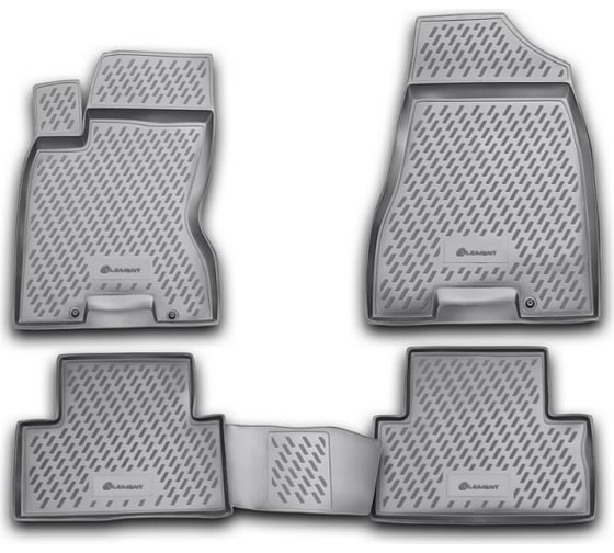 Коврики в салон ELEMENT для NISSAN X-Trail T31 2007-2010/2011 г.в., 4 шт., полиуретан, серые CARNIS00031g 1