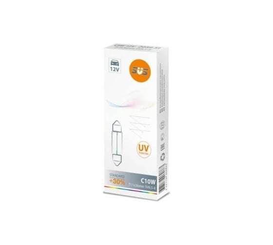 Лампа накаливания SVS 12 В, C10W, T11x36 мм, SV8.5-8 0200092000 1