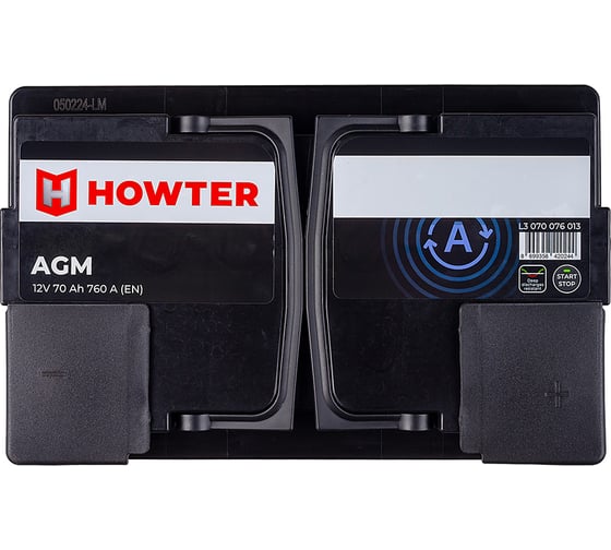 Аккумулятор Howter AGM 70R 760A 278x175x190 463170