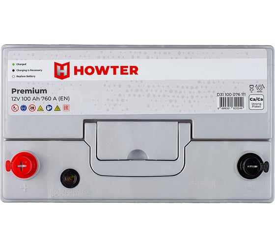 Аккумулятор Howter Grey 100L 760A 306x175x224 463202