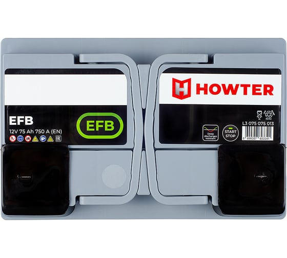 Аккумулятор Howter EFB 75R 750A 278x175x190 463175