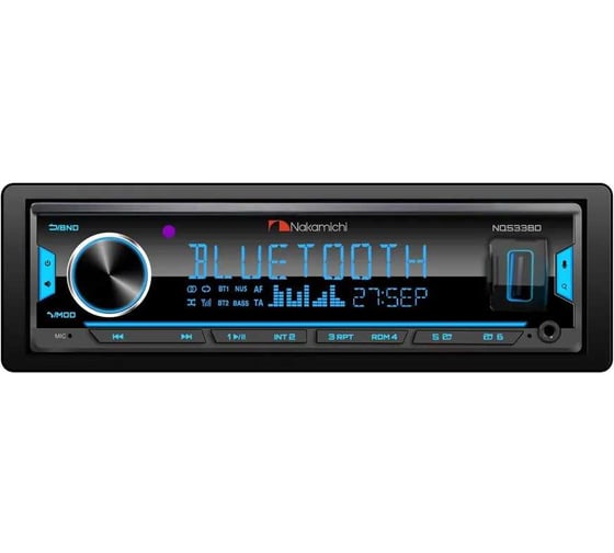 Медиа-ресивер NAKAMICHI 1 DIN, USB, AUX, ВТ, 4*50 Вт, DSP, 7RCA, 7 цветов NQ533BD NAK-NQ533BD 1
