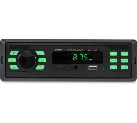 Автомагнитола DIGMA MCP-225G 1DIN, 2x45 Вт, BT5.0, AUX 2 2012330