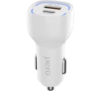 AЗУ PERO AC05 USB-A QC3.0 + USB-C PD, 38W, белое AС05WH