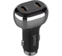 AЗУ PERO AC06 USB-C PD + USB-C PD, 50W, черное AС06BL