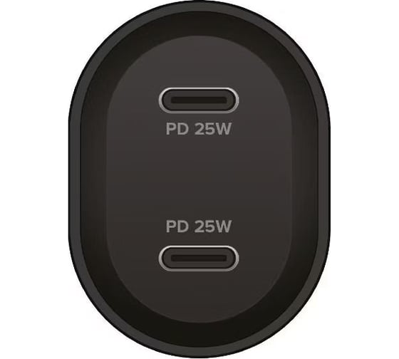 AЗУ PERO AC06 USB-C PD + USB-C PD, 50W, черное AС06BL