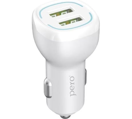 AЗУ PERO AC04 2USB 2.4A AUTOMAX белое AС04OCW