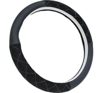 Оплетка A2DM размер М, экокожа комбинированная, черный + алькантара, спонж, черный белый ромб 107755