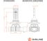 Светодиодная лампа HB3/HB4 STANDARD, 17Вт, 4000Лм, 6000К, 12В, комплект 2 шт Airline AEAR005 11