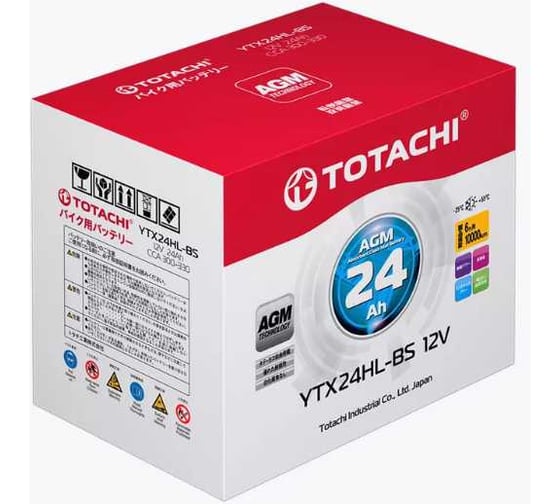 Аккумуляторная батарея Totachi MOTO YTX24HL-BS 24 а/ч R AGM 92124