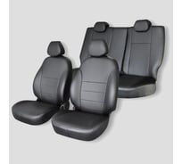 Чехлы на сиденья Defly Toyota Sienta (XP170) 07.2015-07.2022, спинка 2-го ряда 50/50, без подлокотника, 5 мест, экокожа черная Ty72-5-2K