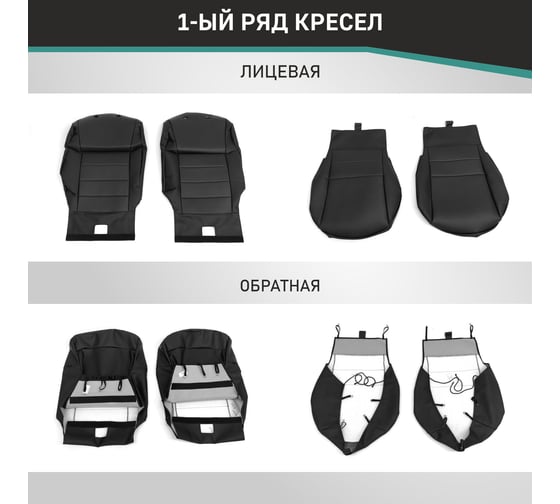 Чехлы на сиденья Defly Nissan Juke 2011-2020, экокожа черная Nis15-2K