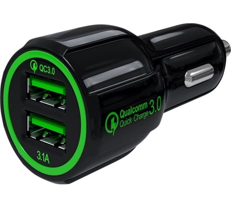 Автомобильное зарядное устройство Red Line Tech AC2-30 2 USB, Quick Charge 3.0, черный УТ000015783