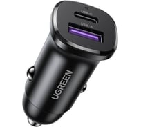 Автомобильное зарядное устройство EC305 (25845) USB-C PD+USB-A QC 30W Fast Car Charger с чехлом. Цвет: черный Ugreen 25845_