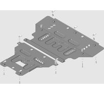 Защита стальная MOTODOR 2 мм Д, КПП, ГУР Audi A6 2011-2018 70105