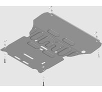 Защита стальная MOTODOR 2 мм Д, КПП Audi A4, A5, передний, 2007-2015 гг. 70104