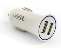 Автомобильное зарядное устройство BYZ 2хUSB-А, 2.4 А, кабель AM-8pin, белый 23750-Y22Wi