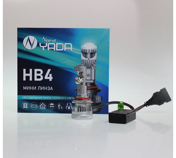 Светодиодная лампа головного света Nord-Yada НB4 12-48V 40W 4000Lm 6000K мини линза Canbus TM NordYada 909670