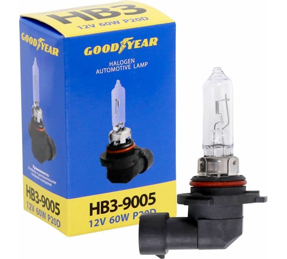 Автомобильная галогенная лампа Goodyear НB3, 12 В, 60 Вт, P20d GY010030 1
