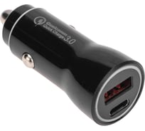Автозарядка в прикуриватель REXANT АЗУ USB-A (QC 3.0)+USB-C (PD), 38Вт черная 18-1200