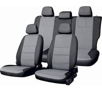 Чехлы на сиденья SKYWAY CHEVROLET NIVA 2002-2014 г.в., SUV, жаккард, 12 предметов, черный/темно-серый, левый руль Ch1-2