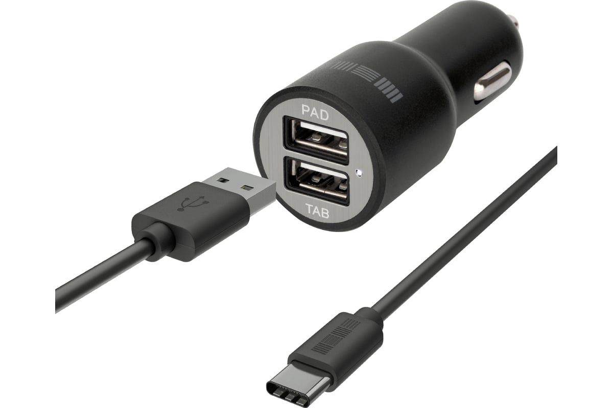 Автомобильное зарядное устройство Interstep RT 2хUSB, TypeC, USB, 2.4 А ...