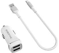 Автомобильное ЗУ BOROFONE 2хUSB-А, 2.4А + кабель AM-microBM 1 м, белый 23752-BZ2mW