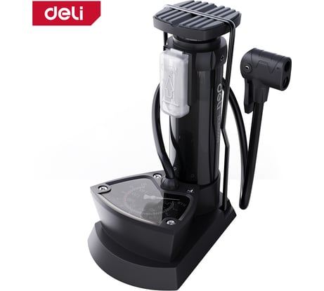 Насос ножной DELI с манометром для велосипедов, мячей, матрасов, тюбинга и ватрушек DL880003 (9,6 bar / 140 PSI, AV, FV, SV) 168612