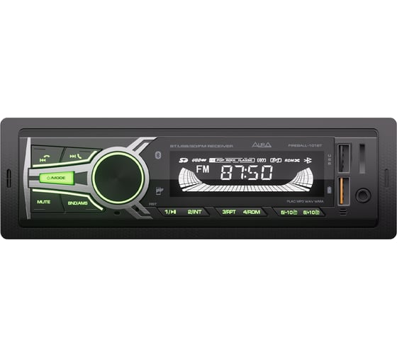 Ресивер AurA USB/SD/MMC 4x36w, FLAC, 2xUSB/micro SD/BT, APP, 1 RCA, зелёная подсветка FIREBALL-101BT