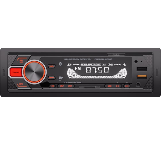 Ресивер AurA USB/SD/MMC 4x51w, FLAC, 2xUSB/micro SD/BT, APP, 2 RCA, красная подсветка FIREBALL-203BT