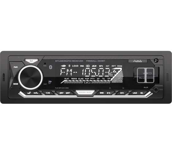 Ресивер AurA USB/SD 4x51w, FLAC, 2xUSB/BT, APP, 2 RCA, белая подсветка FIREBALL-303BT