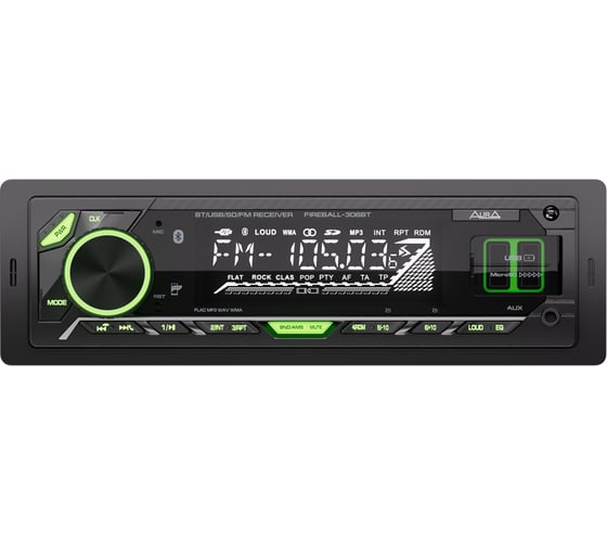 Ресивер AurA USB/SD 4x51w, FLAC, 2xUSB/BT, APP, 2 RCA, подсветка зелёная FIREBALL-306BT
