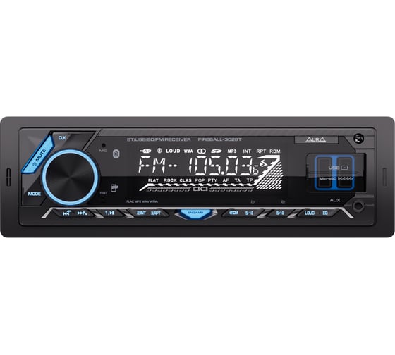 Ресивер AurA USB/SD 4x51w, FLAC, 2xUSB/BT, APP, 2 RCA, синяя подсветка FIREBALL-302BT