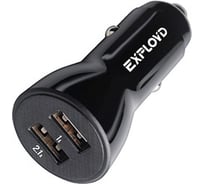Автомобильное зарядное устройство Exployd 2 USB черный EX-Z-1129