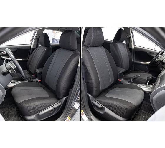 Чехлы на сиденья SKYWAY NEXT для TOYOTA COROLLA 2006-2013 г.в., седан, жаккард, 15 предметов, темно-серый, левый руль S01306028