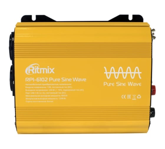 АВТО-КОНВЕРТОР RITMIX RPI-6102 Pure sine 15119886
