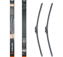 Комплект щеток стеклоочистителя AIRLINE 530/530мм (21/21) бескаркасные PREMIUM с креплением Push Button 19 мм, 2 штуки AWBM016