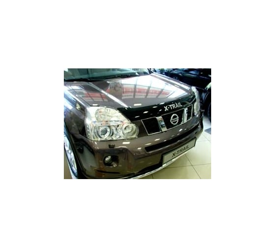 Дефлектор капота Sim NISSAN X-TRAIL 2007- Logo темный NLD.SNIXTR0712L