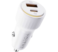 АЗУ VOLTME Cazo C48CA Car Charger, 48W, PD3.0, QC4+, белый D2035
