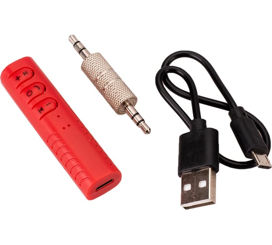 Адаптер AurA AUX разъём Mini 3,5mm jack, цвет красный ABT-903R