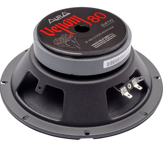 СЧ-драйвер AURA 8" (20 см), 4 Ом 80Hz-20kHz, 96 db, 121/241Вт, монт.глубина 77.3мм VENOM-80