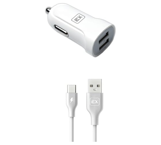 Автомобильное зарядное устройство 2 USB белый Exployd EX-Z-587 1