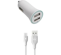 Автомобильное зарядное устройство Exployd 2 USB кабель MicroUSB белый 2.4 А EX-Z-416