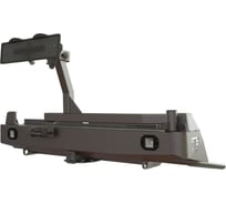 Бампер силовой задний STC Isuzu D-Max 2020+ с квадратом под фаркоп, кронштейном крепления запасного колеса по центру, кронштейном крепления гос номера и фарами заднего хода/ПТФ STC-ID20-BR-C1-L2