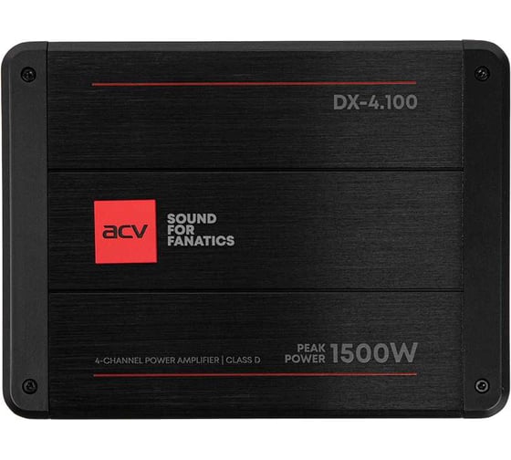 Усилитель ACV 4*100Вт/4-3-2 канал/4-2 Ом/HPF/LPF/BP/BassBoost/High Input/D class DX-4.100 V3